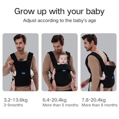 YEMKEZO Baby Carrier Newborn to Toddler,Newborn Carrier with Head Support, Cozy Baby Holder Carrier for Dad Mens (All-Black) - Image 6