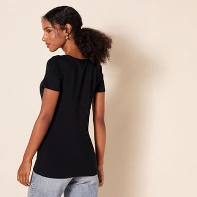 Amazon Essentials Women's Regular-Fit Short-Sleeve Crewneck T-Shirt, Pack of 2, Black, X-Large - Image 4