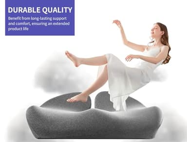 Pubemy SupremeComfort X-Large Gel Infused High Density Foam Seat Cushion for Office Chair, Kitchen Chair, Car Seats- Elevate Your Seating Experience -Pressure Sore and Tailbone Pain Relief - Image 6