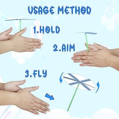 100 Pcs Flying Helicopter Toys Set, 50 Propeller+ 50 Rod,Hand Helicopter, Party Favors Outdoor Toy for Kids Ages 4-8, Gift Summer Outside Yard Activities Birthday Gifts 3 5 6 Year Old Girl Boys - Image 4