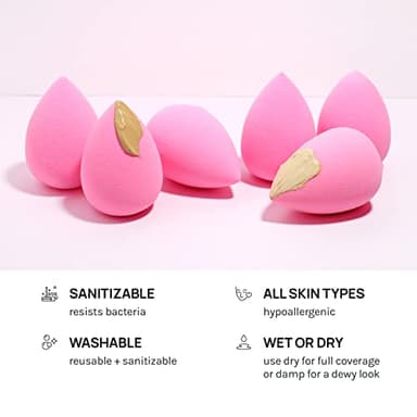 AOA Studio Collection makeup Sponge Set Latex Free and High-definition Set of 6 makeup Wonder blender For Powder Cream and Liquid, Super Soft Wonder Beauty Cosmetic - Image 5