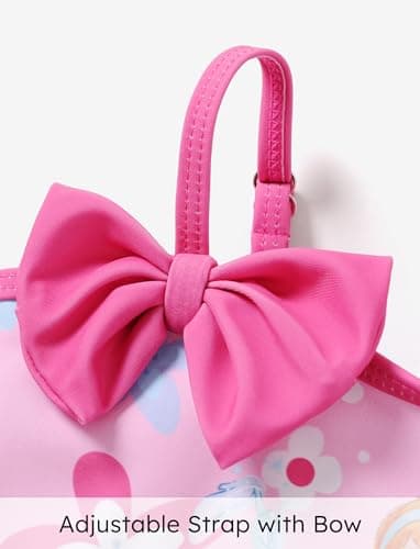 Disney Princess Toddler Girls One Shoulder Bow Tie Tankini Beach Swimwear Set Pink2 4-5 Years - Image 4