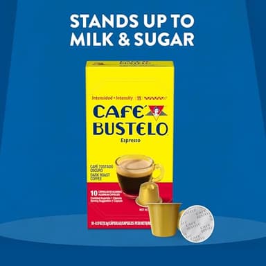 Café Bustelo Aluminum Espresso Capsules, Dark Roast Coffee, Nespresso Original Line Compatible, Intensity 11, 40 Count - Image 9