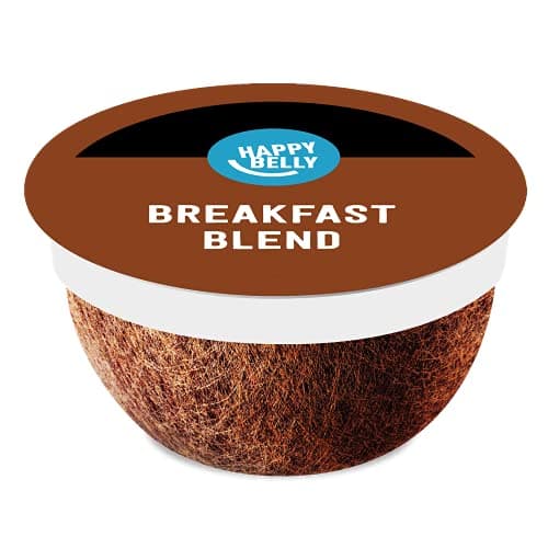 Amazon Brand - Happy Belly Breakfast Blend Compostable Coffee Pods, Light Roast, Compatible with K-Cup Brewer, 96 Count - Image 1