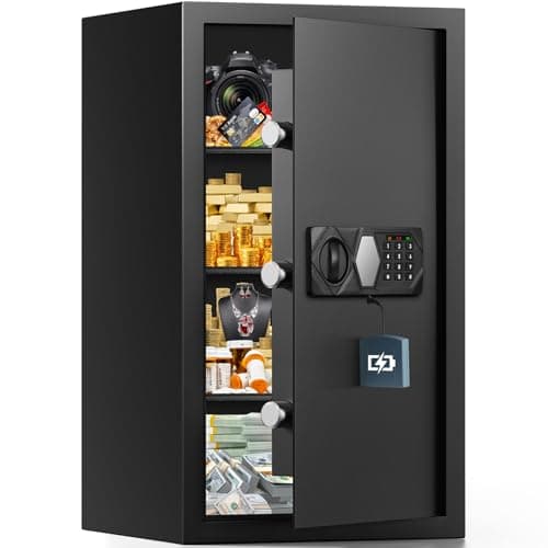 6.0 Cub Extra Large Home Safe, Anti-theft Steel Safe Box with Backup Keys, Digital Keypad and Alarm System, Home Security Safety Box for Money Firearm Medicines Valuables - Image 1