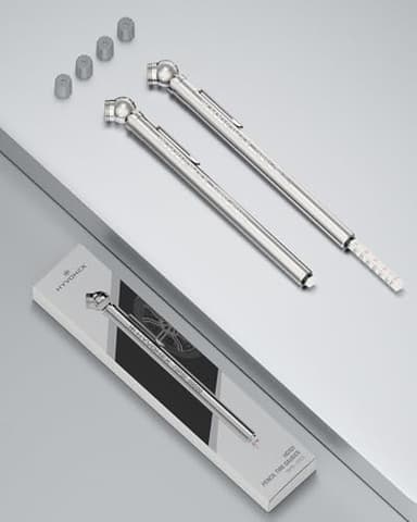 Pencil Tire Pressure Gauge 2 Pack with Valve Caps, Stainless Steel Body Tire Gauges for Tire Pressure with Deflator Valve, Metal Nozzle Tire Gauge for Cars, Pickups, RVs, Bicycles - Image 7