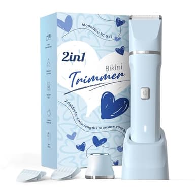 Electric Shaver for Women - Body Hair Trimmer Shaver for Women's Grooming, Wet & Dry Use Groomer, Dusk Razor for Women, Ladies Electric Razors for Legs, Female Trimmer for Private Area, Blue - Image 1