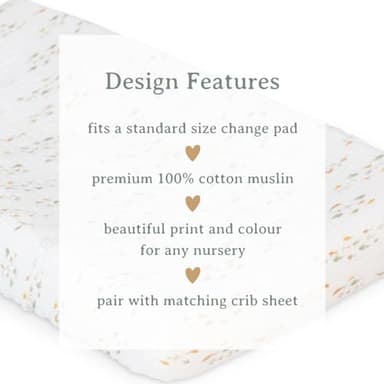 Lulujo Muslin Change Pad Cover - Fitted Changing Pad Cover for Boys and Girls -32"x17", 1 Pack (Fish) - Image 2