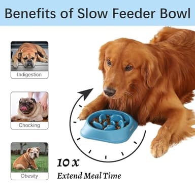 MateeyLife Slow Feeder Dog Bowls 2PCS, Anti-Choking Puzzle Dog Food Bowls, Anti-Slip Interactive Feeding Slow Down Eating, Bloat Stop Maze Dishes for Medium Breeds - Image 2