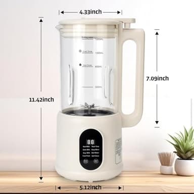 Nut Milk Maker, 8 in 1 Homemade Automatic Plant-Based Milk, Soy Milk, Oat Milk, Almond Milk, Coconut Milk & More, Multifunctional/12 Hours Timer/Auto-Clean/Room Temp/Keep Warm/Boil/Room Temp/Low-Noise - Image 7