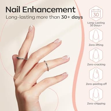 modelones Builder Nail Gel, 2 Pcs Clear Builder Nail Polish for Thickening Strengthener Apex Building Extension Rubber Base Gel Polish in a Bottle for DIY Home Salon Gifts 10ml LED Lamp Cured - Image 5