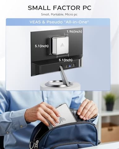 KAMRUI GK3Plus Mini PC, 16GB RAM 512GB M.2 SSD Mini Computers,12th Alder Lake N95 (up to 3.4GHz) Micro PC, 2.5''SSD, Gigabit Ethernet,4K UHD,Three Screen Display, WiFi,BT,VESA/Home/Business Small pc - Image 7