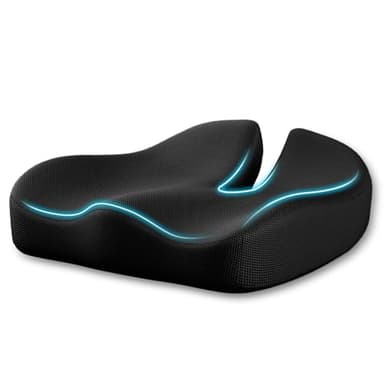 CJACSOC Seat Cushion, Extra Large Memory Foam Cushion for Office Chair Cushions, Ergonomic Cushions Pad Pillow for Pressure Relief Sciatica & Pain Relief for Long Sitting - Image 1