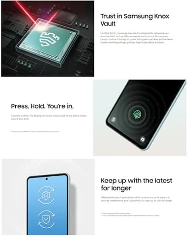 SAMSUNG Galaxy M55 5G + 4G LTE (for tmobile Mint Tello & Global) Latino Specs (256GB + 8GB) NFC Unlocked SM-M556B/DS 6.7" 120Hz 50MP Triple cam (Light Green) (Renewed) - Image 8