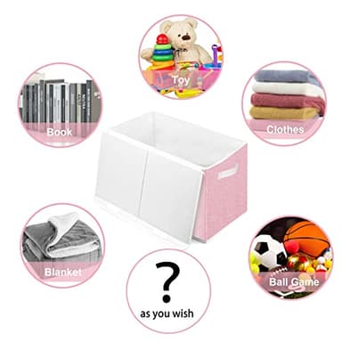 Pantryily Toy Storage Box for Girls, Large Kids Toy Chest Boxes Organizers and Storage with Lids & Handles for Nursery,Playroom 24.5"x13"x16"(Pink) - Image 5
