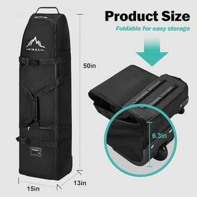 Himal Outdoors Soft-Sided Golf Travel Bag with Wheels- Heavy Duty 600D Polyester Oxford Wear-Resistant, Excellent Zipper Universal Size - Image 2