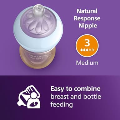 Philips Avent PPSU Natural Baby Bottles with Medium Flow Nipples (Flow 3), 9oz, with Decoration, 2-Pack, SCY943/02 - Image 6