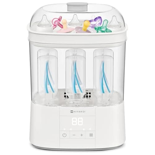 Bottle Sterilizer and Dryer, HIYAKOI Electric Steam Baby Bottle Sterilizer and Dryer, All-in-One Sterilizer 2 Layers Large for Baby Bottles, Parts & Other Newborn Essentials - HEPA Filtration - Image 1