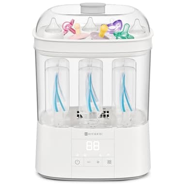 Bottle Sterilizer and Dryer, HIYAKOI Electric Steam Baby Bottle Sterilizer and Dryer, All-in-One Sterilizer 2 Layers Large for Baby Bottles, Parts & Other Newborn Essentials - HEPA Filtration - Image 1