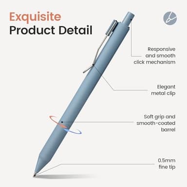 Taja Gel Pens, 6pcs 0.5mm Fine Point Smooth Writing Pens, Quick Dry Black Ink Pens for Journaling and Note Taking, Cute Aesthetic Pens for Office School & Home Supplies - Image 2