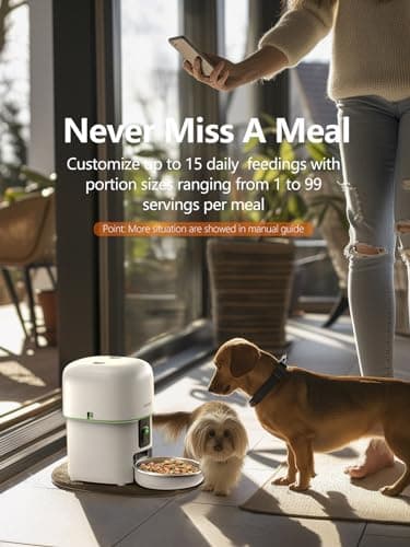 Automatic Cat Feeder with Camera - 5G WiFi Auto Cat Food Dispenser, 1080P HD Video with Night Vision, 1-15 Meals, 1-99 Portions, 2-Way Audio, Keeps Food Fresh, Timed Pet Feeder Also for Dogs - Image 2