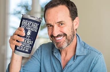 BETHEGIFT Gifts for Dad from Daughter, Son, Kids on Fathers Day, Christmas - Funny Fathers Day Tumbler - Present for Father - Dad Birthday Tumbler 20oz, Navy Insulated Stainless Steel - Image 3