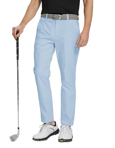 M MAELREG Mens Golf Pants Flat Front Waterproof Lightweight -30"/32"/34" Slim Fit Chino Casual Dress Pants for Men - Image 1