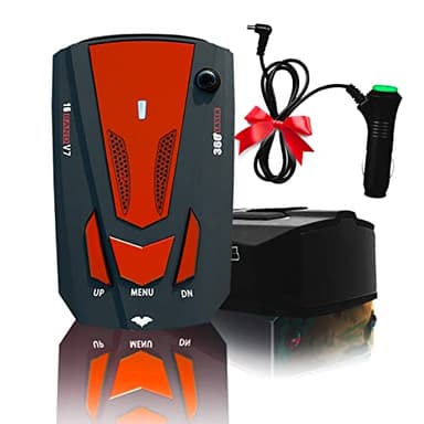 V7 Radar Detector for Cars with Long Range Detection, Led Display, Mute Memory, City/Highway Mode, Ideal Detector Gifts for Cars (Red) - Image 1