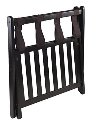 Winsome Reese Luggage Rack with Storage Shelf, for Guest Room, Bedroom, Foldable, No Assembly, Espresso - Image 3
