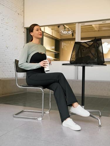 AFITNE Yoga Pants for Women Bootcut Pants with Pockets High Waisted Workout Bootleg Yoga Pants Tall Long Athletic Gym Pants Black - XL - Image 5