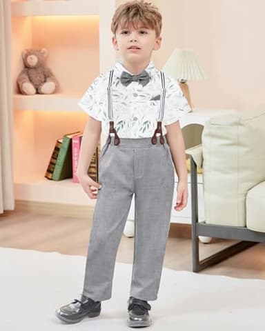 DISAUR Baby Boy Clothes Suits Toddler Dress Shirt With Bowtie Suspender Pants Outfit Sets Gentleman Wedding 1-6 Years - Image 7