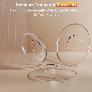 Deluxe DUXANO 14PC Healthy Pots and Pan With 9H Anti-scratch Coating, 2-Layer Non-Stick Ceramic&PFAS Free, Sensitively&Evenly Induction Cooking, Enhanced Flavor with Infrared Cookware, Dishwasher Safe - Image 9