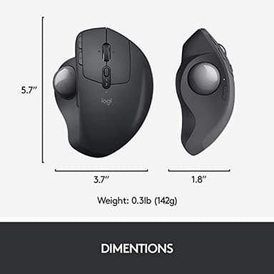 Logitech MX Ergo Wireless Trackball Mouse, Ergonomic Design, Move Content Between 2 Windows and Apple Mac Computers (Bluetooth or USB), Rechargeable - Image 7