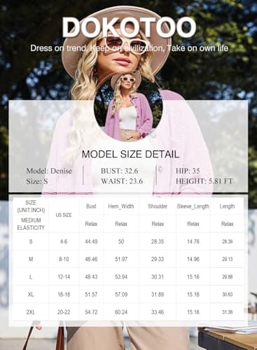 Dokotoo Women Shirts Long Sleeve Waffle Knit Top Plus Size Shacket Lightweight Collared V Neck Button Up Blouses Casual Fashion Spring Jacket Women Apricot Medium - Image 6