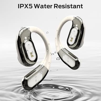 Monster Open Ear Headphones AC330, Wireless Earbuds Bluetooth 5.4 with Clear Talk, Stylish Rotating Case with Lanyard, Type-C Charging, Comfort Fit, 24H Playback, IPX5 Water Resistant, White - Image 7