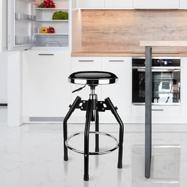 WORKPRO Heavy Duty Adjustable Hydraulic Shop Stool,Garage Bar Stool, 29in to 33.86in, 330-Pound Capacity, Black - Image 2