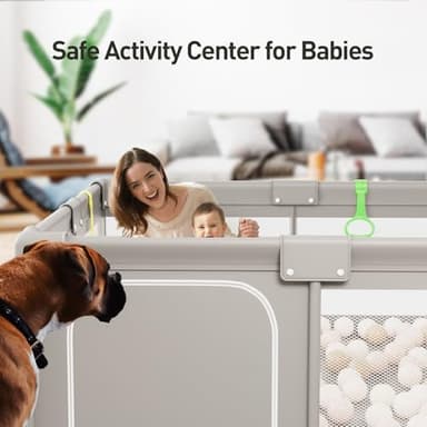 ZEEBABA Baby Playpen, Big Play Pen for Babies(59x59x27inch), Kids Safe Play Center for Babies and Toddlers, Baby Fence Gives Mommy a Break - Image 5