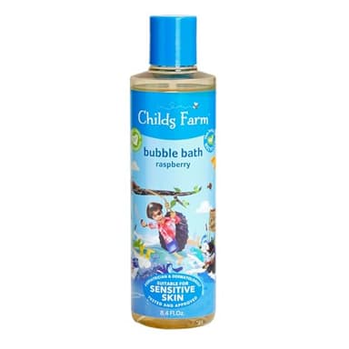 Childs Farm, Kids Bubble Bath for Dry, Sensitive Skin, Organic Raspberry, Gently Cleanses & Soothes, Vegan, Cruelty-Free, 8.4 fl oz - Image 1