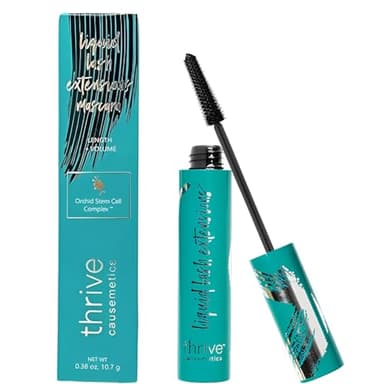 Thrive Mascara Liquid Lash Extensions Cosmetics, Premium Waterproof Smudge-Proof Natural No Clumping Thick and Volumising & Lengthening Lasting All Day (Rich Black） - Image 1