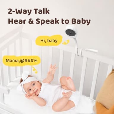 NETVUE Peekababy Baby Camera with Wireless Audio, Adjustable Crib Mount Monitor, Works via 2.4GHz Wi-Fi for Wide Coverage & Stable Connection, Smart App, Two-Way Talk (White) - Image 4
