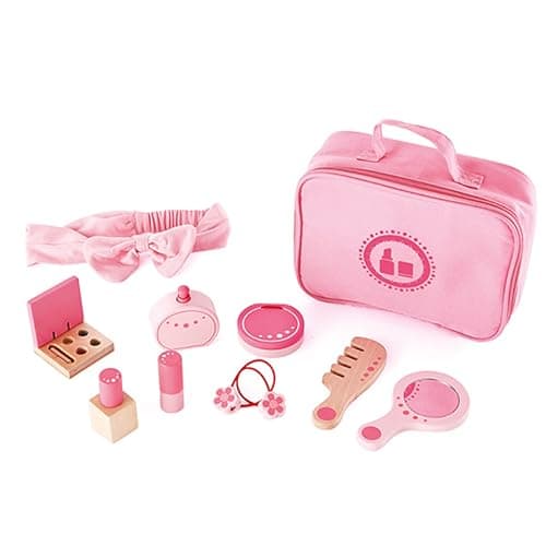 Hape Wooden Beauty Play Set| Kids Pretend Makeup Accessories Beauty Salon Play Set for Kids - Image 1