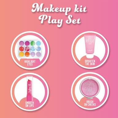 Fake Makeup Kits for Girls Toys 3 4 5 Years Old, Pretend Makeup Toys for Girls Birthday Gifts 3-5 Years Old - Image 3