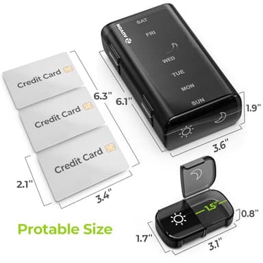 AUVON XL Weekly Pill Organizer 2 Times a Day, Pill Box 7 Day with One-Side Large Openings for Easy to Use, Black Privacy Protection AM PM Pill Case for Medication, Vitamins, Fish Oils, Supplements - Image 5