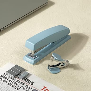 Deli Stapler, Desktop Stapler, Office Stapler, 25 Sheet Capacity, Includes 1000 Staples and Staple Remover, Blue - Image 7