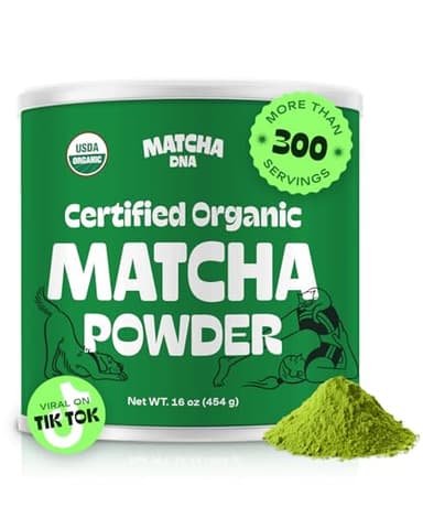 MATCHA DNA Certified Organic Matcha Green Tea Powder (16 oz TIN CAN) - Image 1