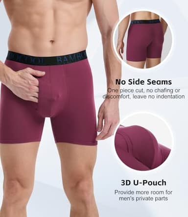 BAMBOO COOL Men's Ultra ComfortSoft Underwear, Moisture Wicking & Breathable No Ride Up Boxer Briefs with Fly, Multipack - Image 4