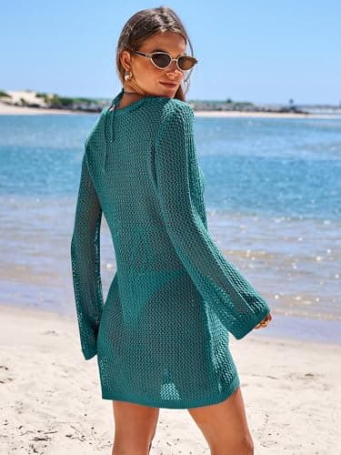ANRABESS Women Beach Crochet Cover Ups Summer Knit Swimwear Mesh Bathing Suit Hollow Out Dress 2025 Vacation Swimsuit - Image 5