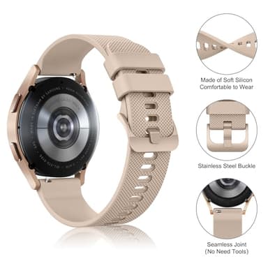 Amzpas Quick Release Watch Band 18mm 20mm 22mm Watch Straps,3 Pack Soft Silicone Replacement Sport Watch Wristbands for Women Men (Smoke Violet/Milk Tea/Starlight, 20mm) - Image 4