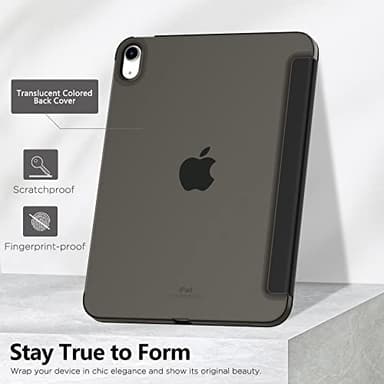 MoKo for iPad (A16) 11th Generation Case 11 Inch 2025, iPad 10th Generation Case 10.9 Inch 2022, Slim Stand Hard PC Translucent Back Shell Smart Cover, Support Touch ID, Auto Wake/Sleep, Black - Image 6