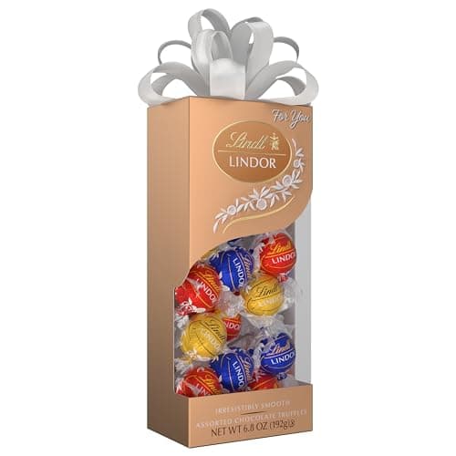 Lindt LINDOR Assorted Chocolate Candy Truffles Traditions Gift Box, Assorted Chocolate with Smooth, Melting Truffle Center, 6.8 oz. - Image 1